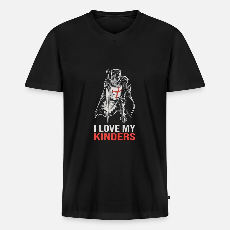 Kindergarten - Männer Premium Bio T-Shirt mit V-Ausschnitt - Schwarz