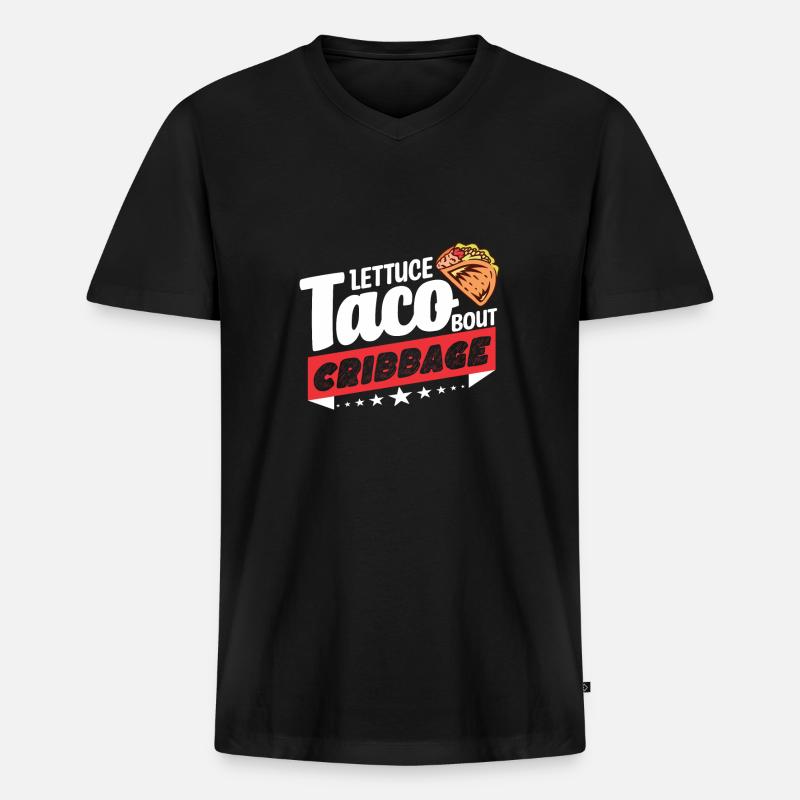 Cribbage - Männer Premium Bio T-Shirt mit V-Ausschnitt - Schwarz