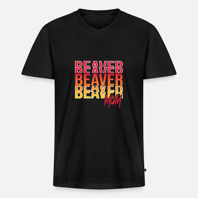 Biber - Männer Premium Bio T-Shirt mit V-Ausschnitt - Schwarz