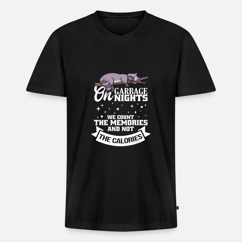 Waschbär - Männer Premium Bio T-Shirt mit V-Ausschnitt - Schwarz