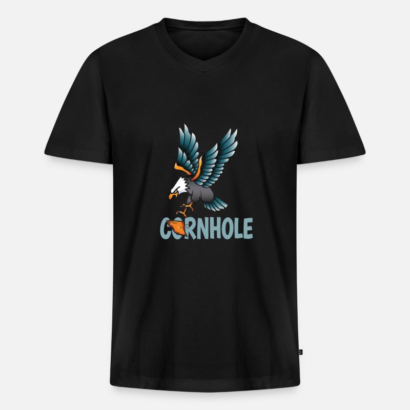 Cornhole - Männer Premium Bio T-Shirt mit V-Ausschnitt - Schwarz
