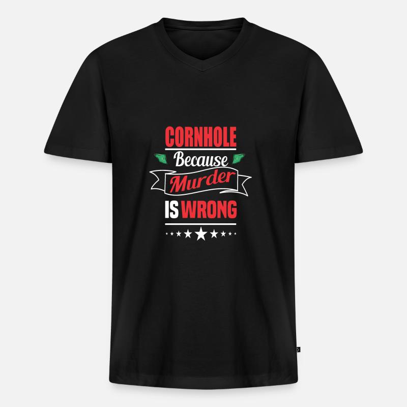 Cornhole - Männer Premium Bio T-Shirt mit V-Ausschnitt - Schwarz