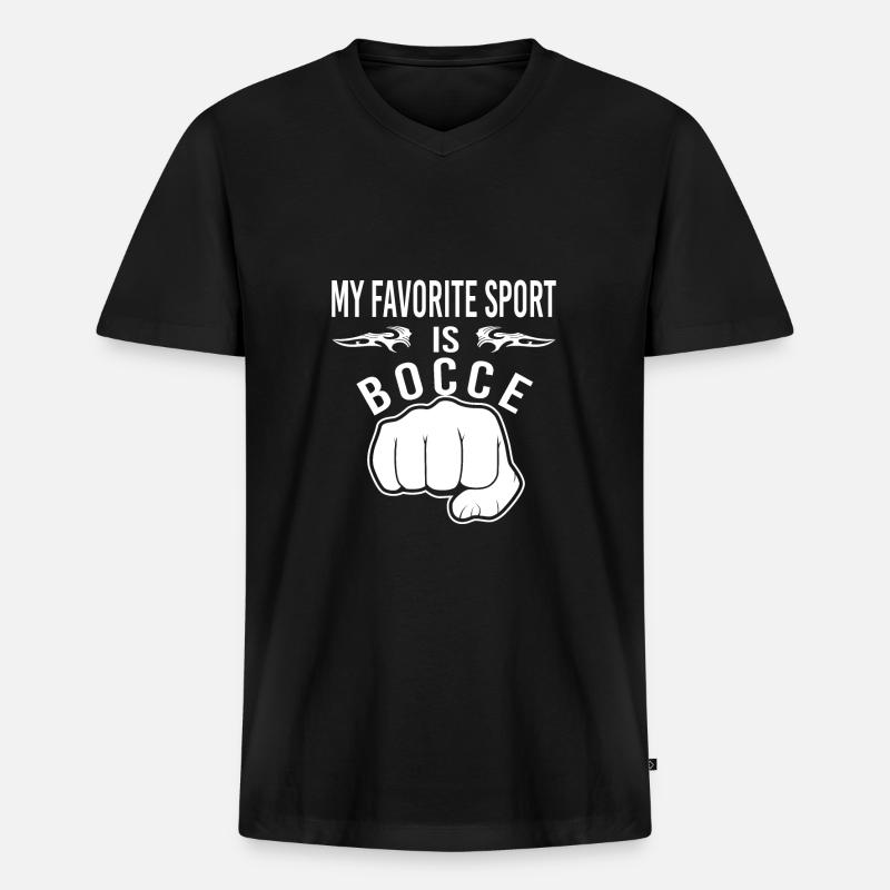 Bocce - Männer Premium Bio T-Shirt mit V-Ausschnitt - Schwarz
