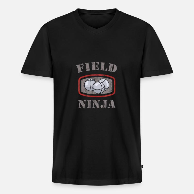 Bocce - Männer Premium Bio T-Shirt mit V-Ausschnitt - Schwarz