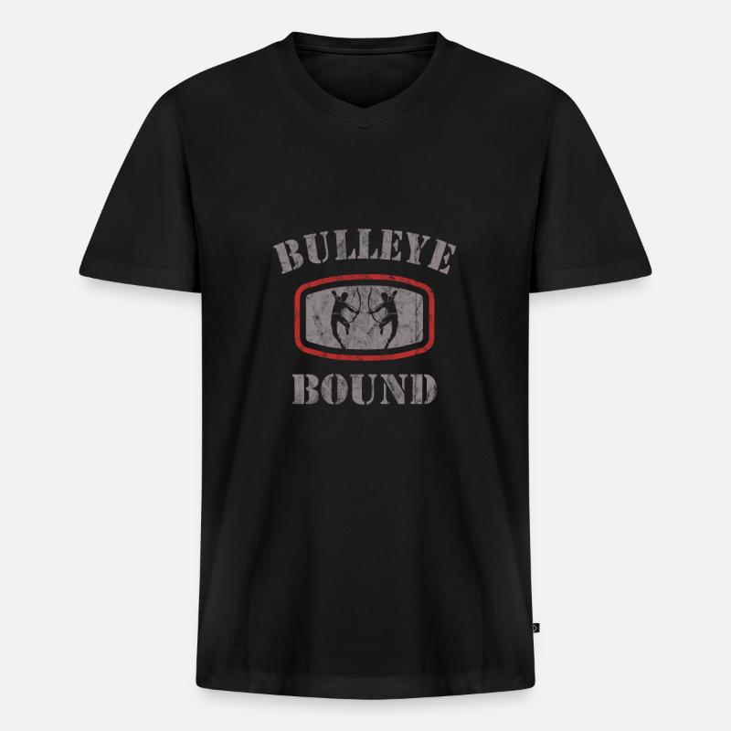 Bogen Jagd - Männer Premium Bio T-Shirt mit V-Ausschnitt - Schwarz