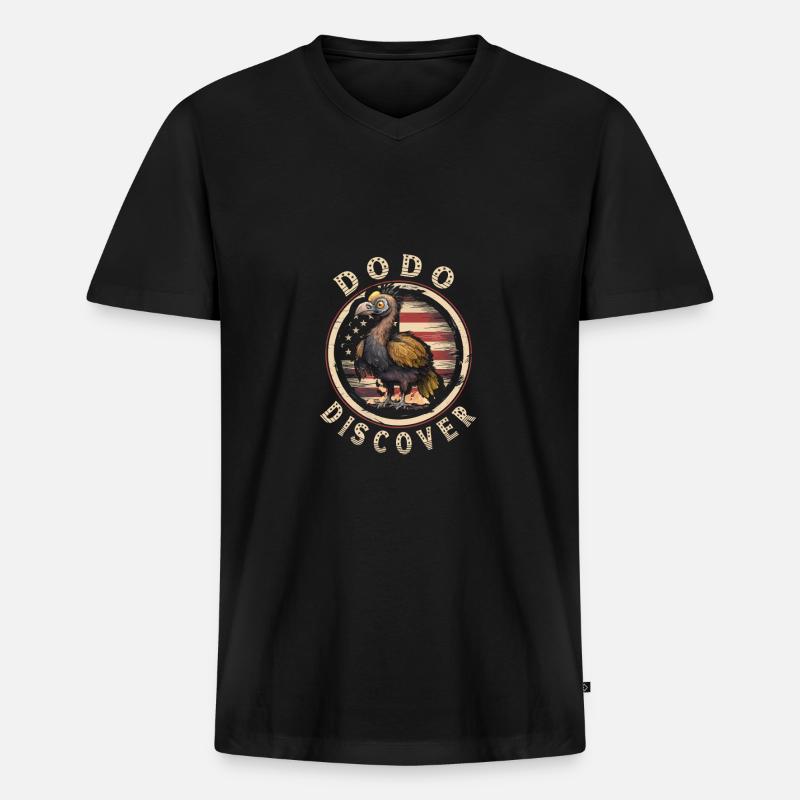 Dodo - Männer Premium Bio T-Shirt mit V-Ausschnitt - Schwarz