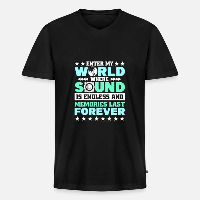 Festival - Männer Premium Bio T-Shirt mit V-Ausschnitt - Schwarz
