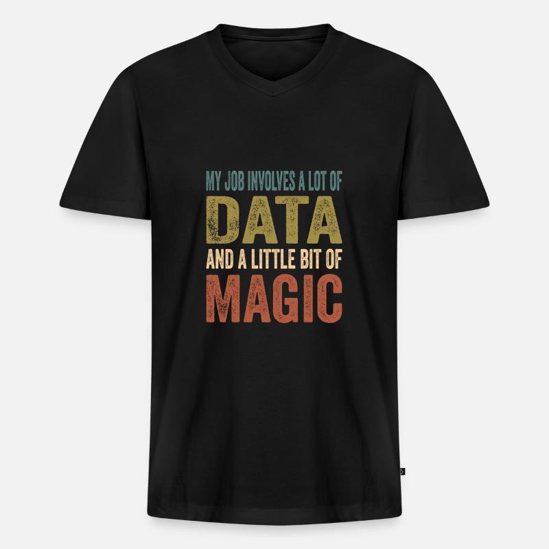 Daten Analytiker Datenschutz Beauftragter - Männer Premium Bio T-Shirt mit V-Ausschnitt - Schwarz