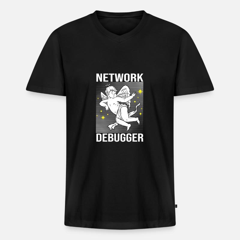 Network Engineer - Männer Premium Bio T-Shirt mit V-Ausschnitt - Schwarz