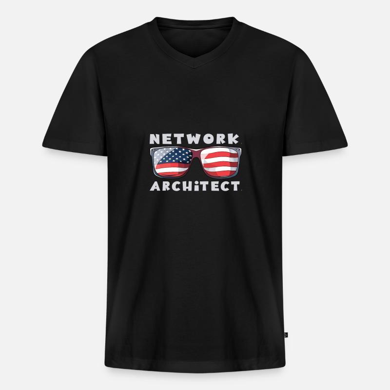 Network Engineer - Männer Premium Bio T-Shirt mit V-Ausschnitt - Schwarz