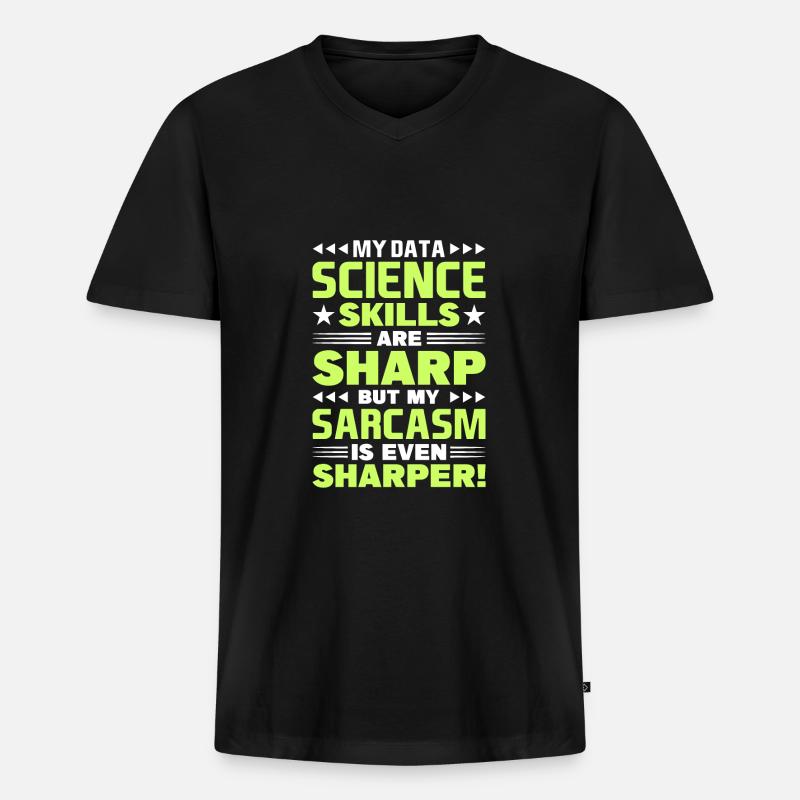 Daten Analytiker Datenschutz Beauftragter - Männer Premium Bio T-Shirt mit V-Ausschnitt - Schwarz