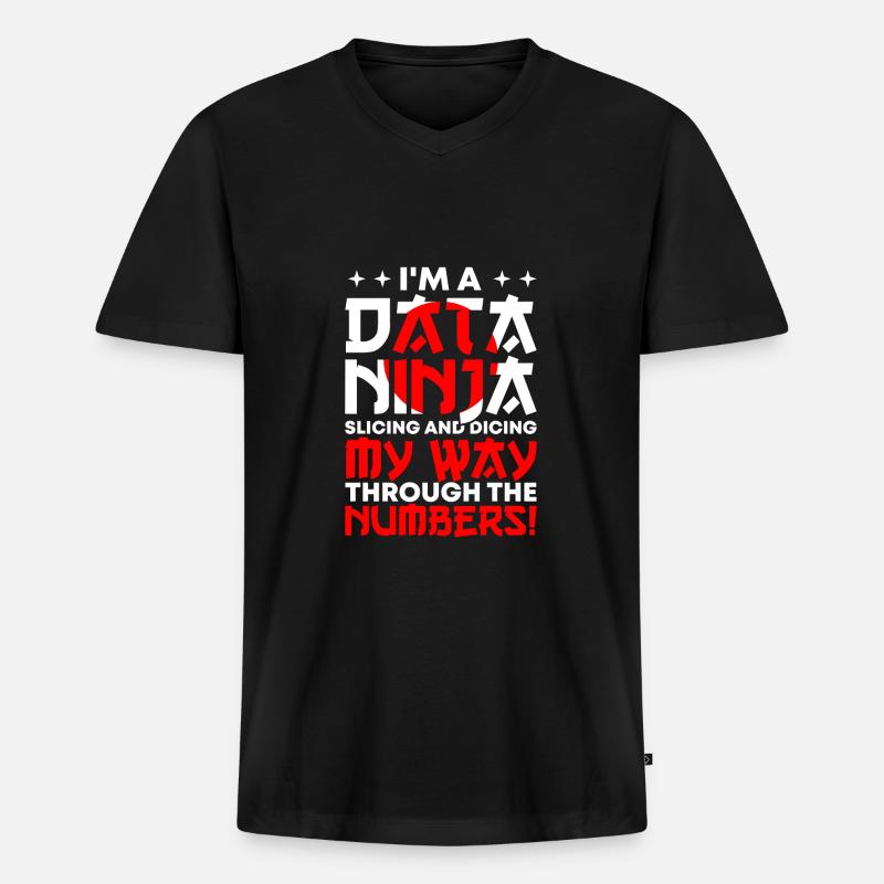 Daten Analytiker Datenschutz Beauftragter - Männer Premium Bio T-Shirt mit V-Ausschnitt - Schwarz