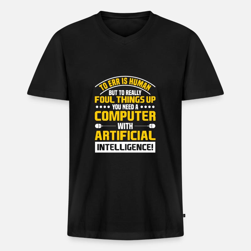 Daten Analytiker Datenschutz Beauftragter - Männer Premium Bio T-Shirt mit V-Ausschnitt - Schwarz