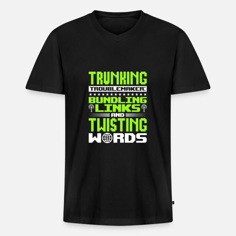 Network Engineer - Männer Premium Bio T-Shirt mit V-Ausschnitt - Schwarz