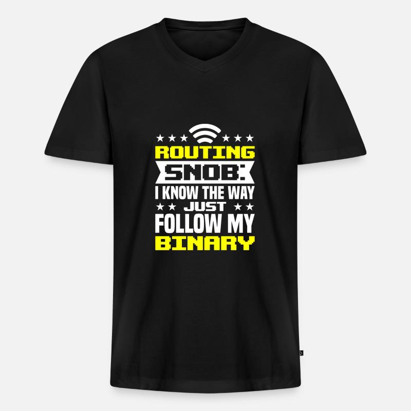 Network Engineer - Männer Premium Bio T-Shirt mit V-Ausschnitt - Schwarz