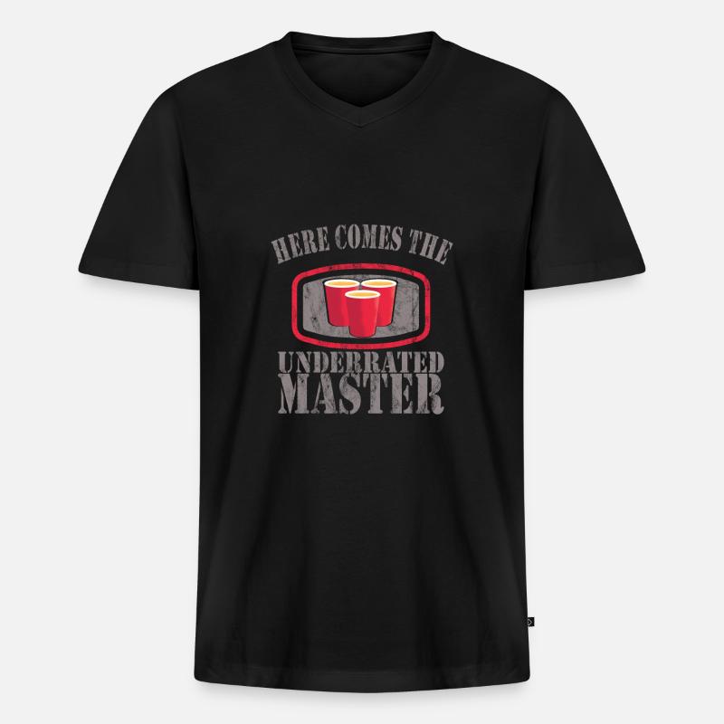 Trinkspiel - Männer Premium Bio T-Shirt mit V-Ausschnitt - Schwarz