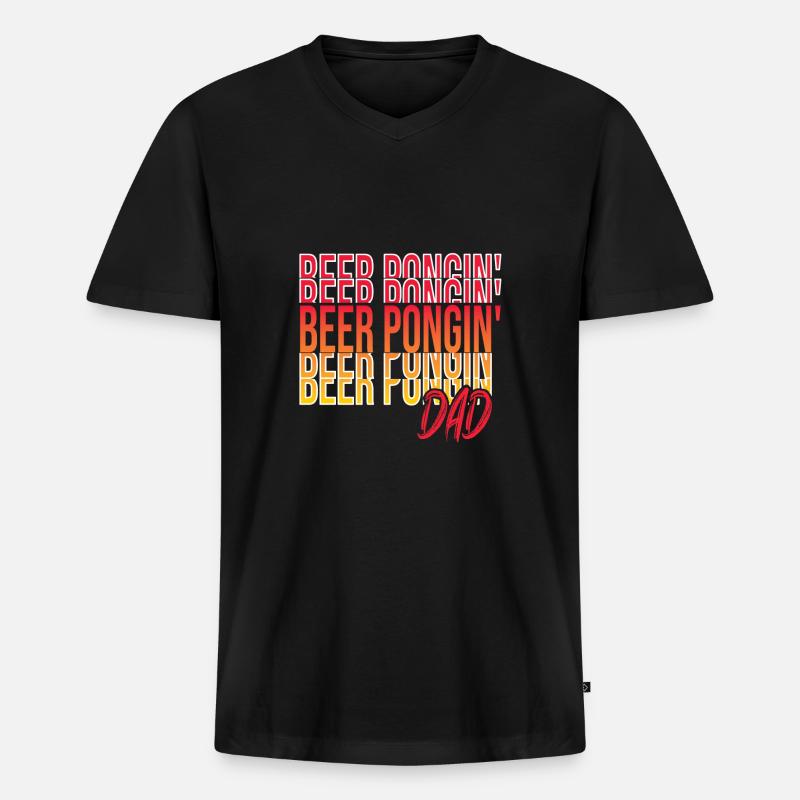 Trinkspiel - Männer Premium Bio T-Shirt mit V-Ausschnitt - Schwarz