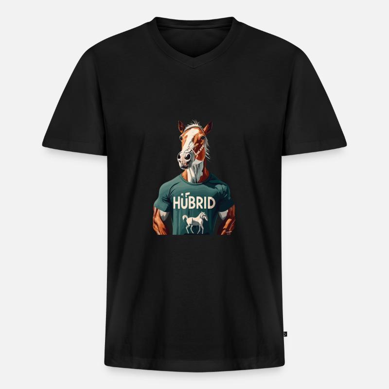 Reiten - Männer Premium Bio T-Shirt mit V-Ausschnitt - Schwarz