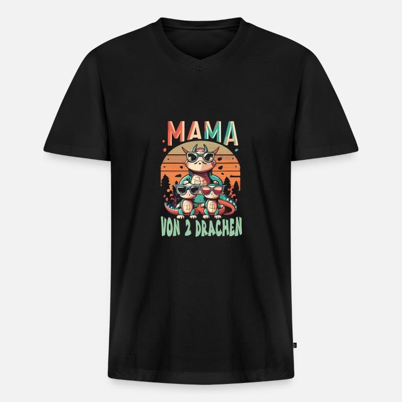 Mama - Männer Premium Bio T-Shirt mit V-Ausschnitt - Schwarz