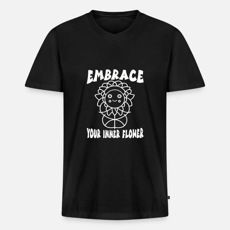 Hippie - Männer Premium Bio T-Shirt mit V-Ausschnitt - Schwarz