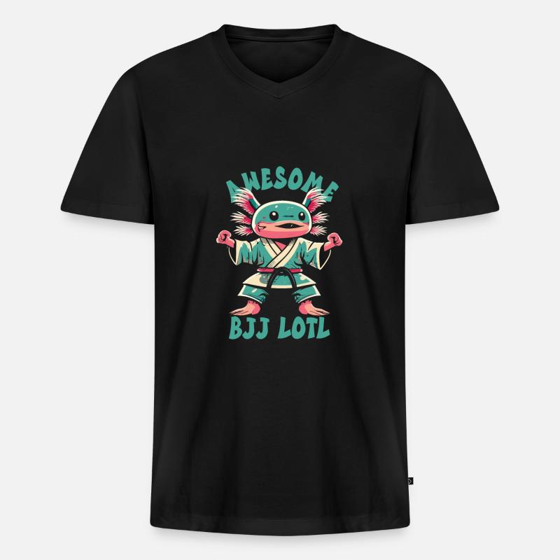 Jiu Jitsu - Männer Premium Bio T-Shirt mit V-Ausschnitt - Schwarz