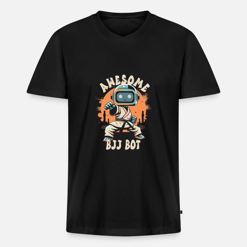 Jiu Jitsu - Männer Premium Bio T-Shirt mit V-Ausschnitt - Schwarz