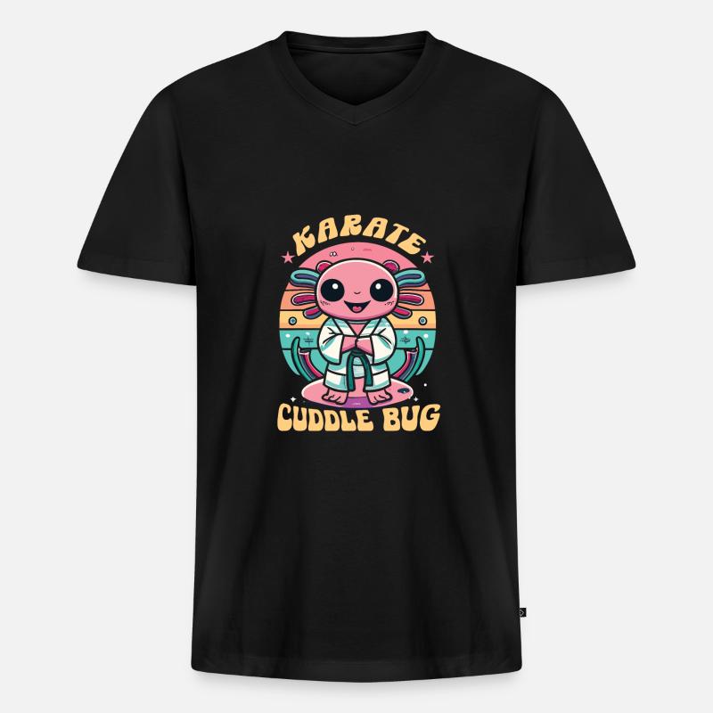 Karate - Männer Premium Bio T-Shirt mit V-Ausschnitt - Schwarz
