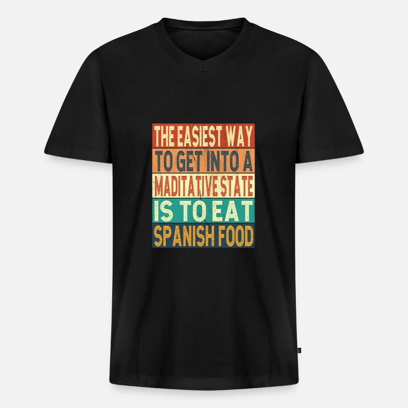 Spanisches Essen - Männer Premium Bio T-Shirt mit V-Ausschnitt - Schwarz