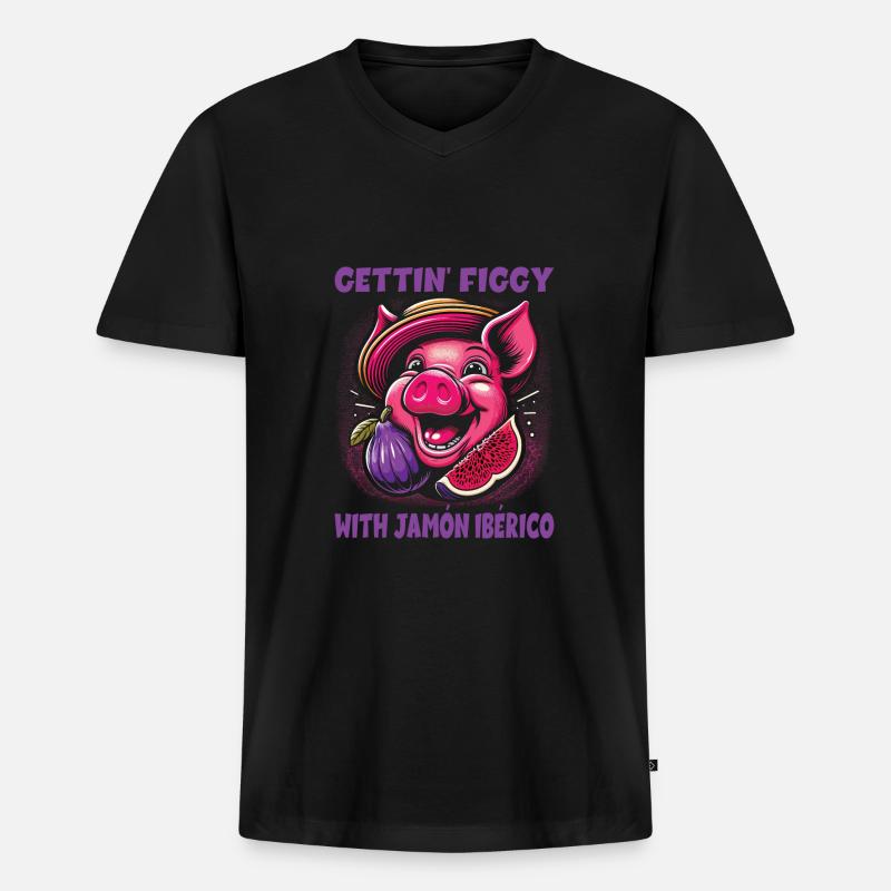 Spanisches Essen - Männer Premium Bio T-Shirt mit V-Ausschnitt - Schwarz