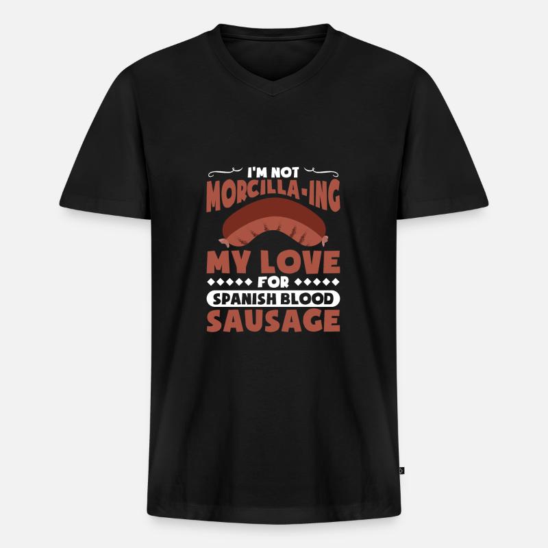 Spanisches Essen - Männer Premium Bio T-Shirt mit V-Ausschnitt - Schwarz