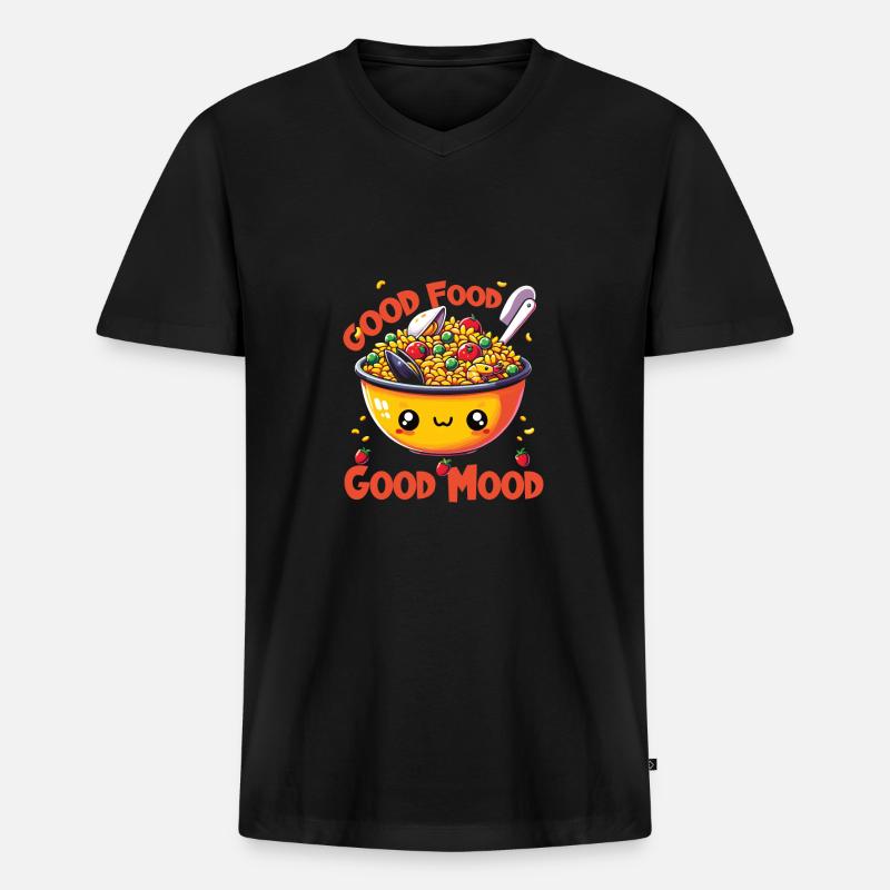 Spanisches Essen - Männer Premium Bio T-Shirt mit V-Ausschnitt - Schwarz