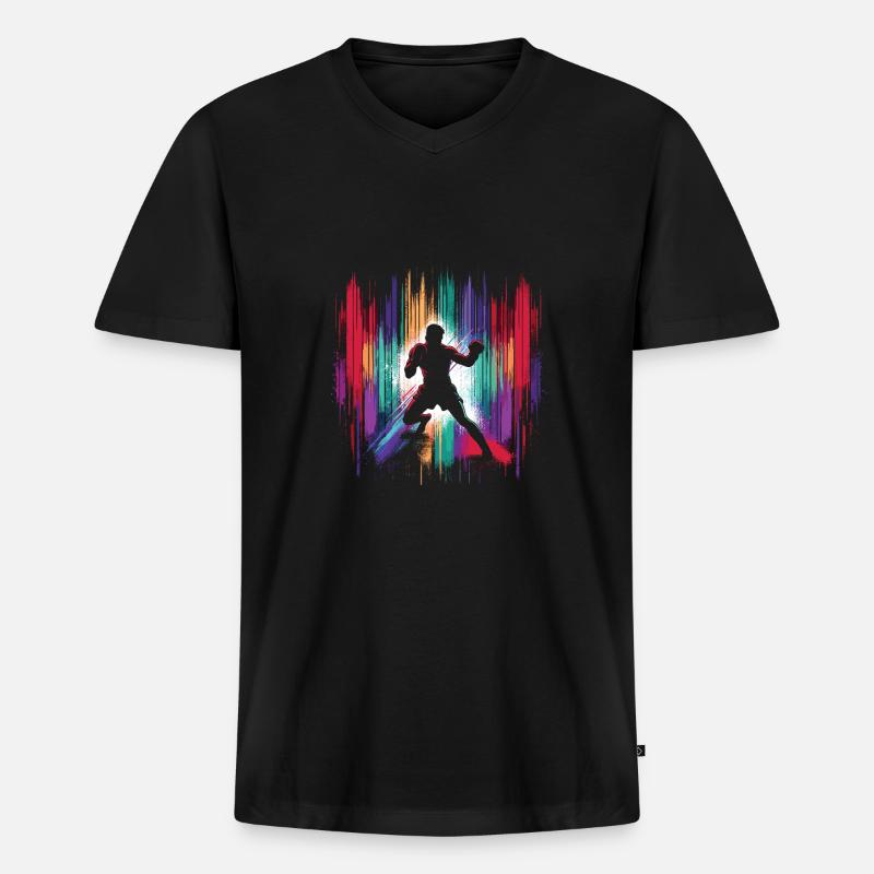 Muay Thai - Männer Premium Bio T-Shirt mit V-Ausschnitt - Schwarz