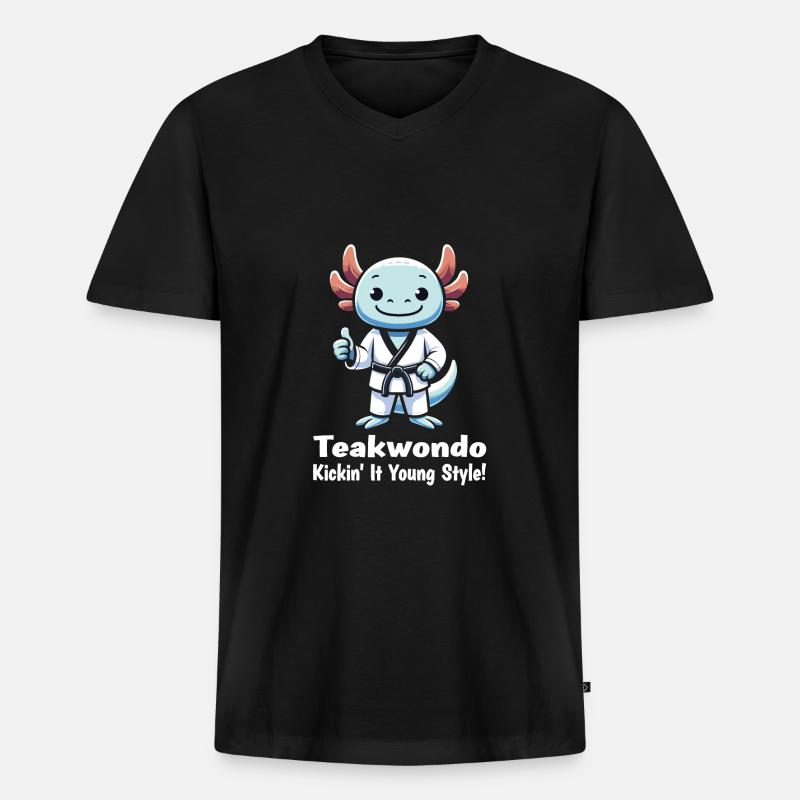 Teakwondo - Männer Premium Bio T-Shirt mit V-Ausschnitt - Schwarz