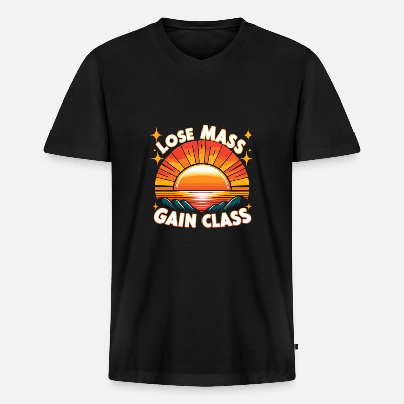 Abnehmen - Männer Premium Bio T-Shirt mit V-Ausschnitt - Schwarz