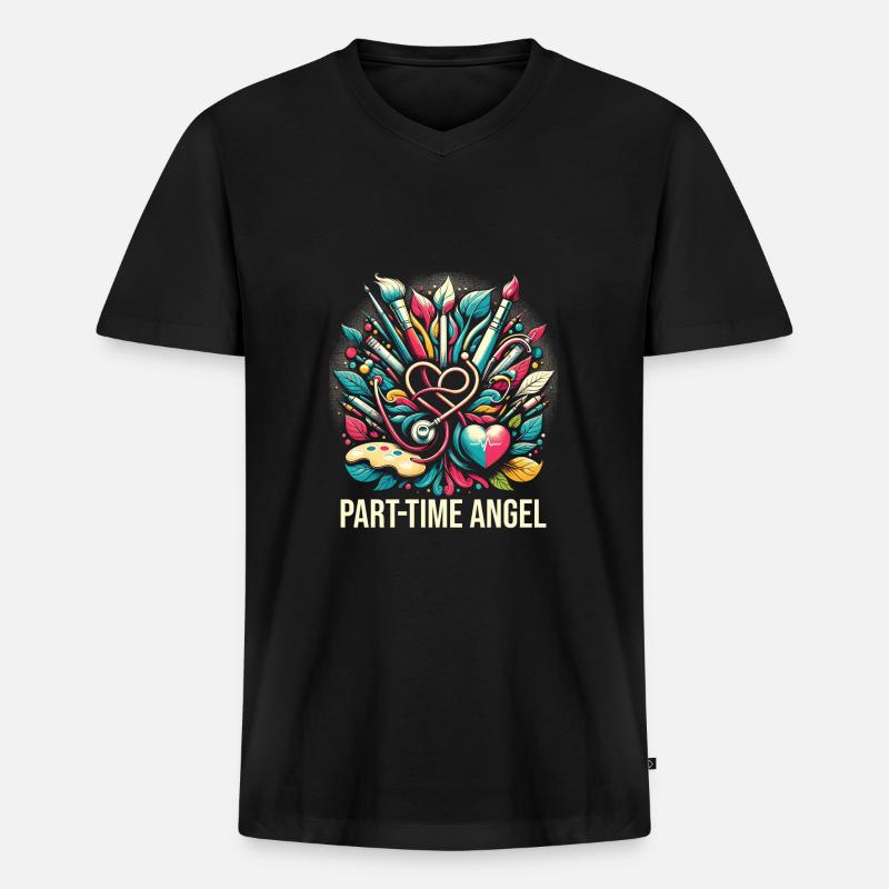Altenpflegerin - Männer Premium Bio T-Shirt mit V-Ausschnitt - Schwarz