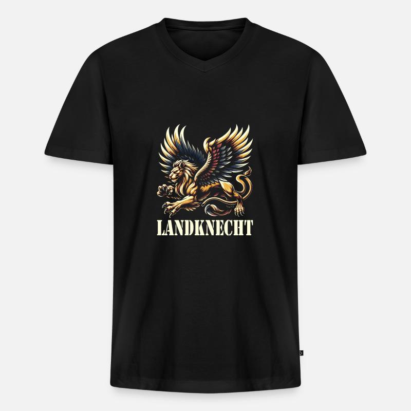 Mittelalter Markt - Männer Premium Bio T-Shirt mit V-Ausschnitt - Schwarz