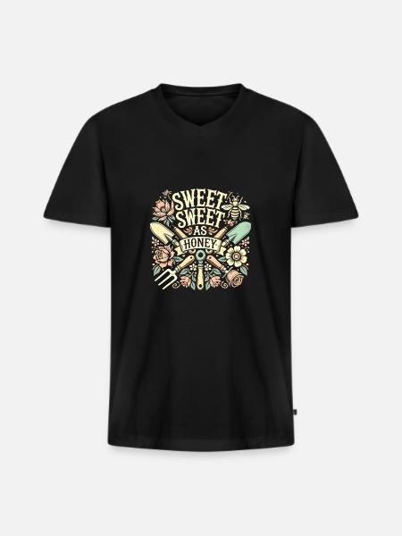 Garten - Männer Premium Bio T-Shirt mit V-Ausschnitt - Schwarz