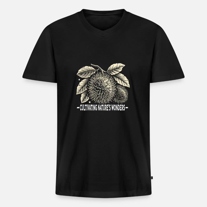 Früchtchen - Männer Premium Bio T-Shirt mit V-Ausschnitt - Schwarz