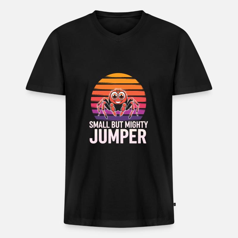 Spinne - Männer Premium Bio T-Shirt mit V-Ausschnitt - Schwarz