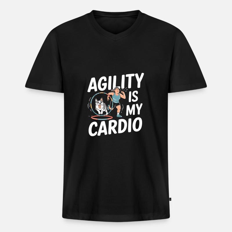 Agility - Männer Premium Bio T-Shirt mit V-Ausschnitt - Schwarz