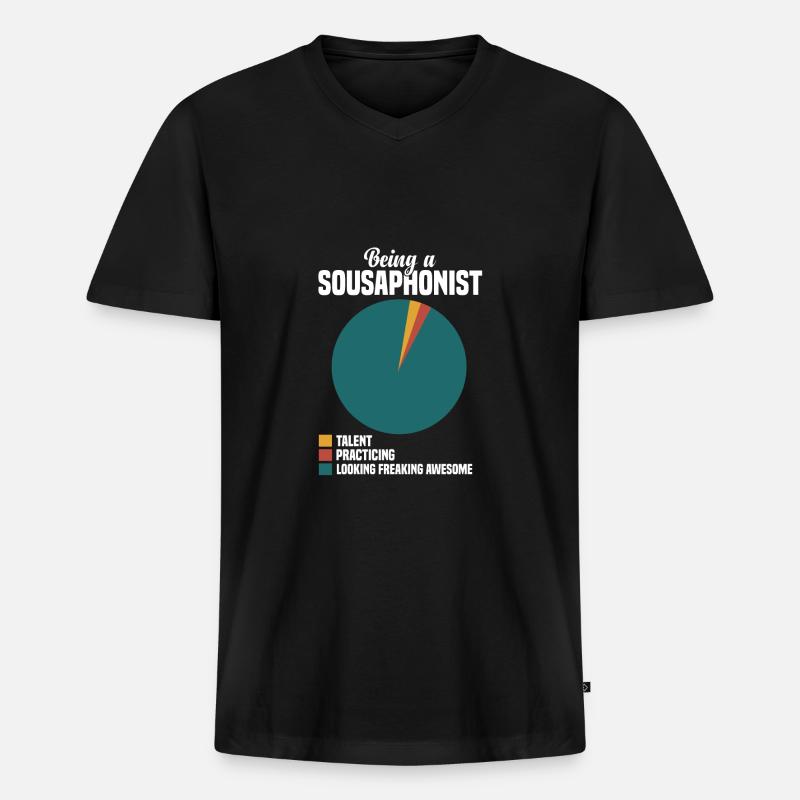 Sousaphone - Männer Premium Bio T-Shirt mit V-Ausschnitt - Schwarz