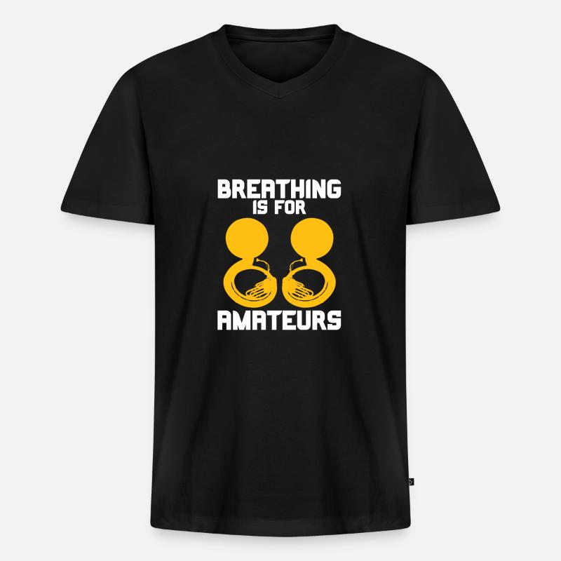 Sousaphone - Männer Premium Bio T-Shirt mit V-Ausschnitt - Schwarz