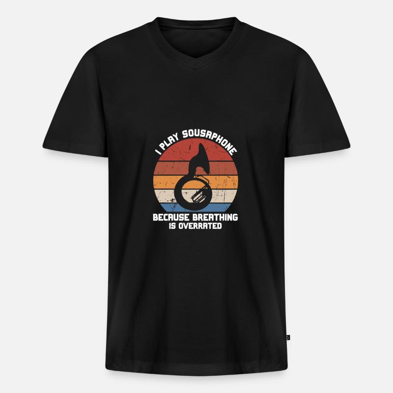 Sousaphone - Männer Premium Bio T-Shirt mit V-Ausschnitt - Schwarz