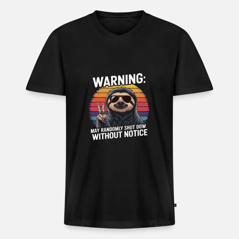 Bürohumor - Männer Premium Bio T-Shirt mit V-Ausschnitt - Schwarz