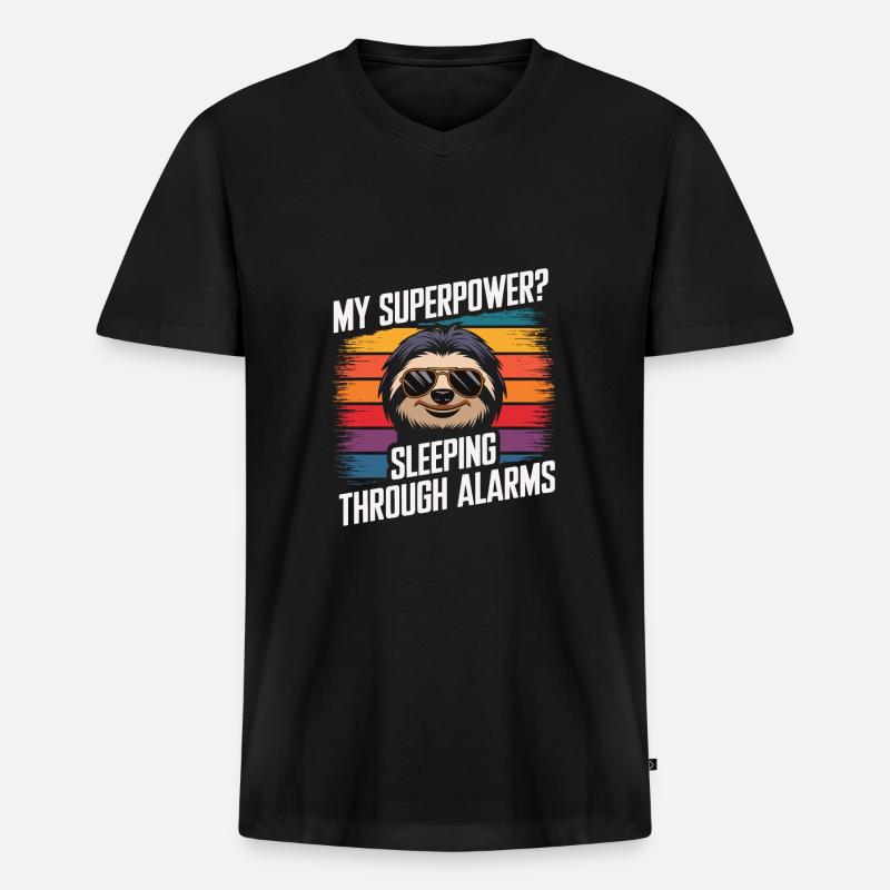 Bürohumor - Männer Premium Bio T-Shirt mit V-Ausschnitt - Schwarz