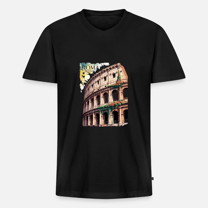 Urlaub - Männer Premium Bio T-Shirt mit V-Ausschnitt - Schwarz
