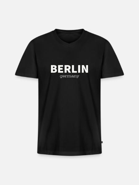 BERLIN - Men's Premium Organic T-shirt with V-neck - black