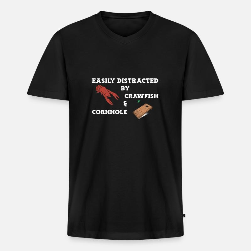 Langusten Languste - Männer Premium Bio T-Shirt mit V-Ausschnitt - Schwarz