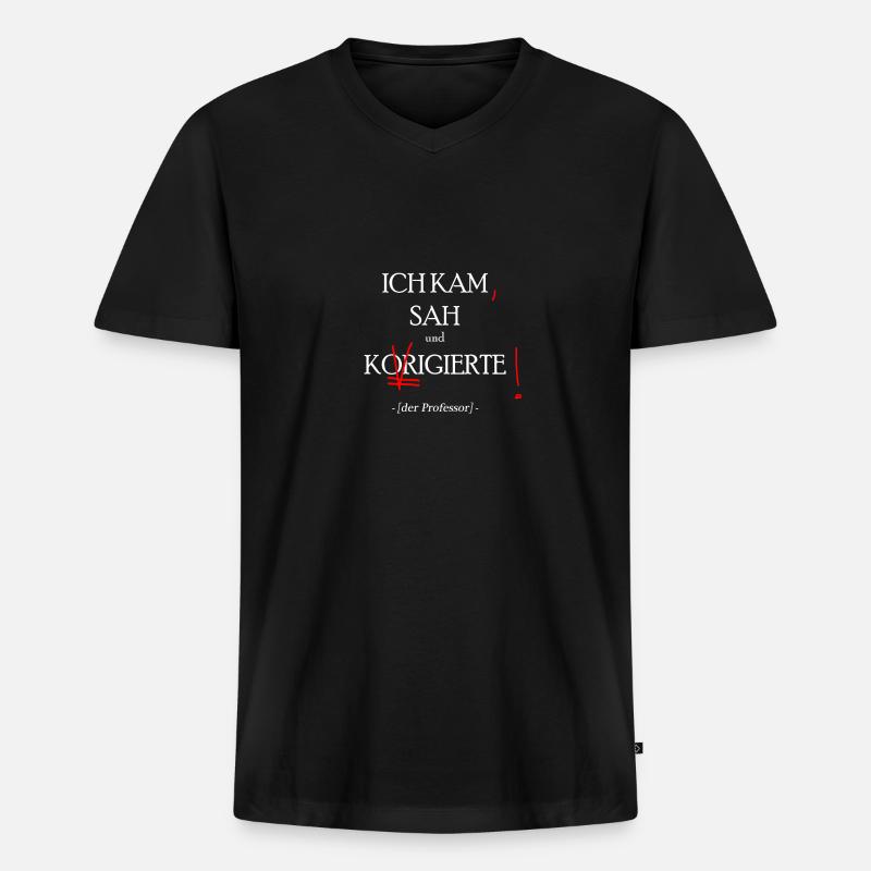 professor geschenk - Männer Premium Bio T-Shirt mit V-Ausschnitt - Schwarz