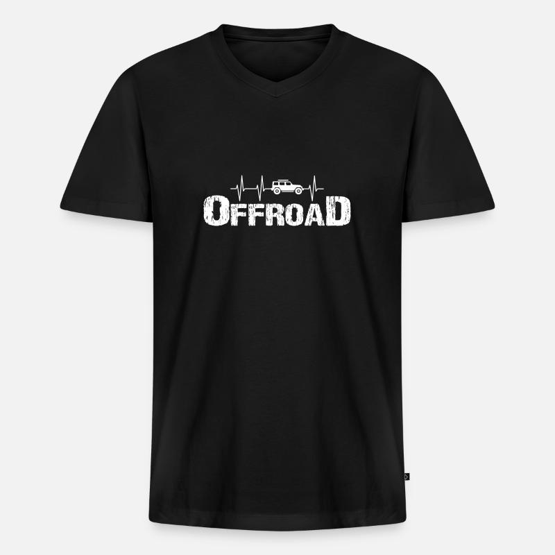 Offroad - Männer Premium Bio T-Shirt mit V-Ausschnitt - Schwarz